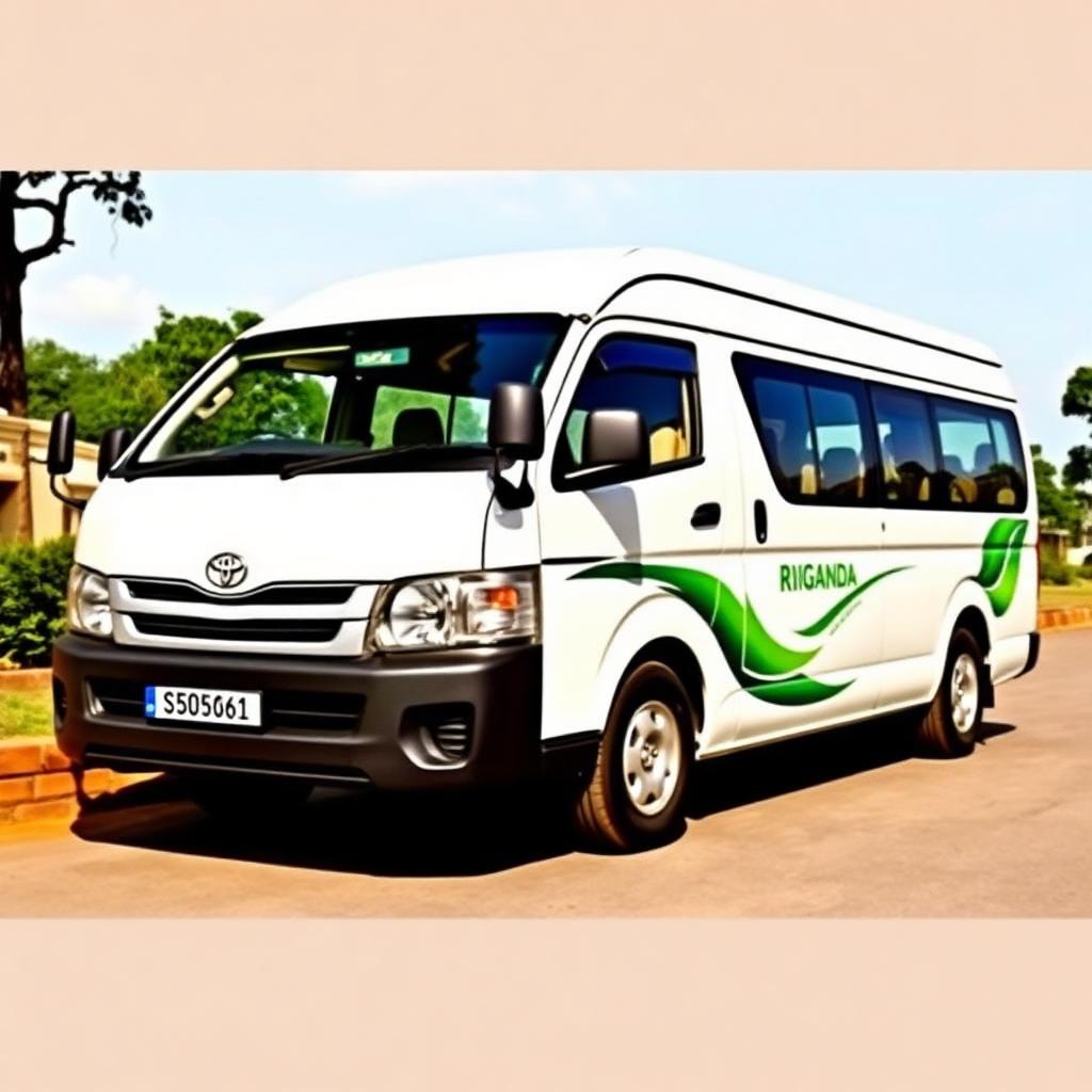Toyota Hiace 14-seater minibus van for group transport and airport transfers in Kigali, Rwanda